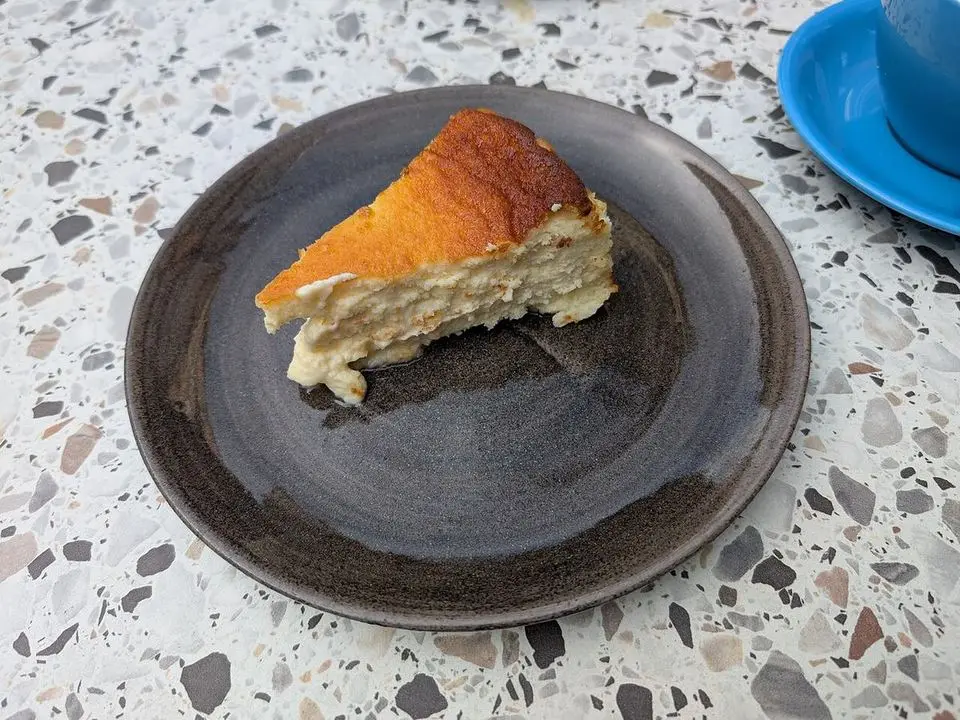 Burnt cheesecake (example photo, not taken at a stop in this guide)