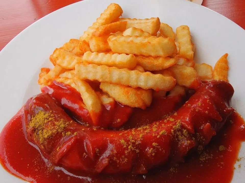 Currywurst (example photo, not taken at a stop in this guide)