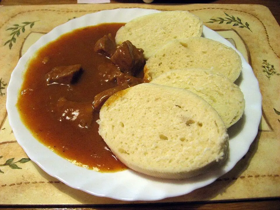 Goulash with dumplings (example photo, not taken at a stop in this guide)
